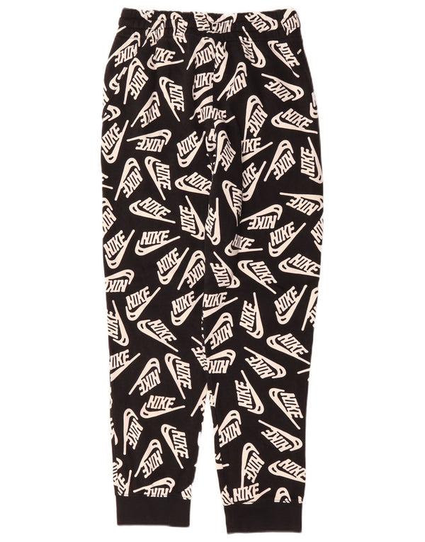 Nike Boys Graphic Tracksuit Trousers Joggers 12-13 Years Large Black Cotton