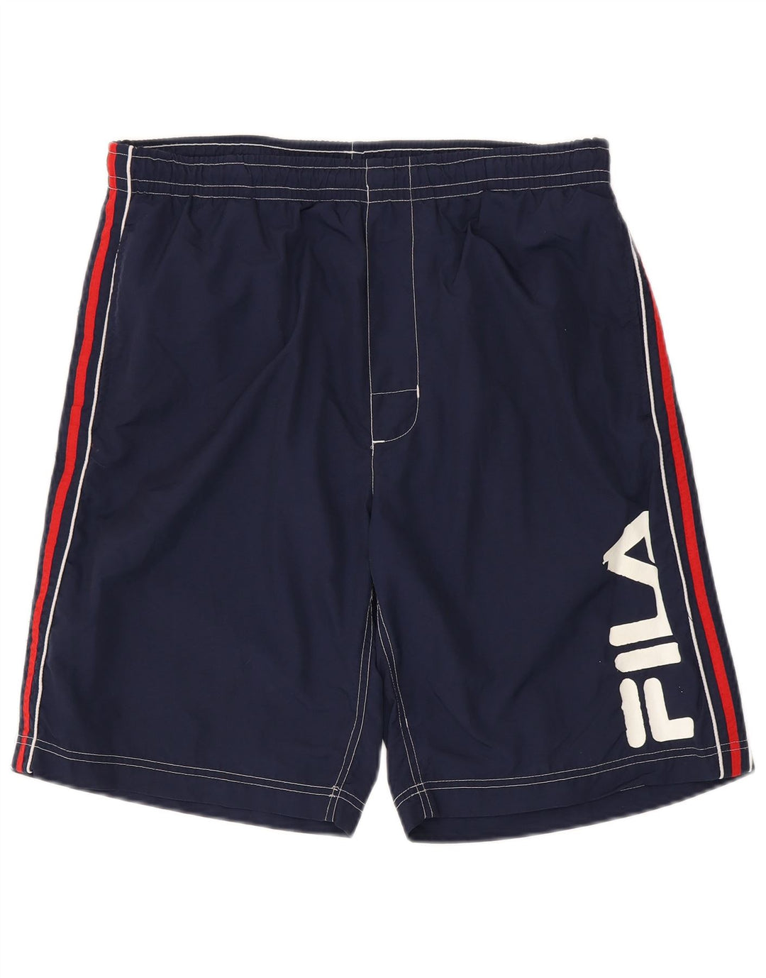 Fila Mens Graphic Sport Shorts Large  Navy Blue Colourblock Polyamide
