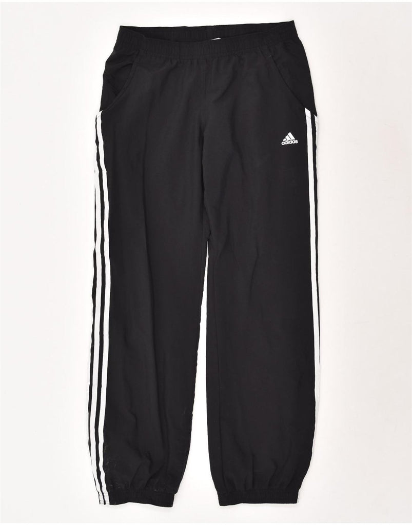 ADIDAS Womens Tracksuit Trousers Joggers UK 12 Medium Black Polyester | Vintage Adidas | Thrift | Second-Hand Adidas | Used Clothing | Messina Hembry 