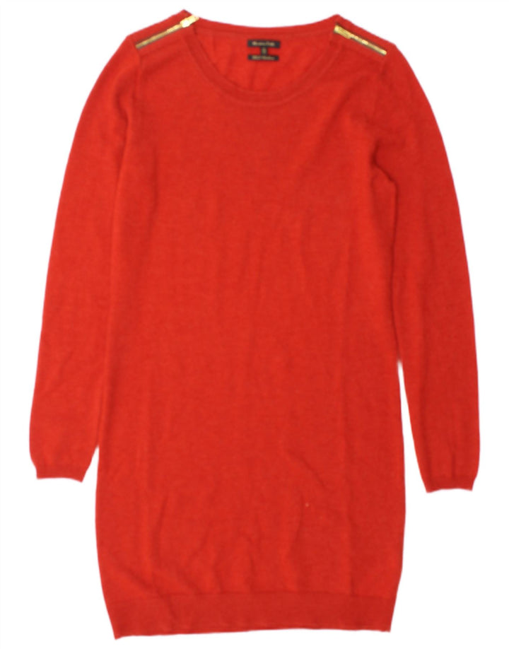 Massimo Dutti Womens Jumper Dress UK 14 Medium Red Wool