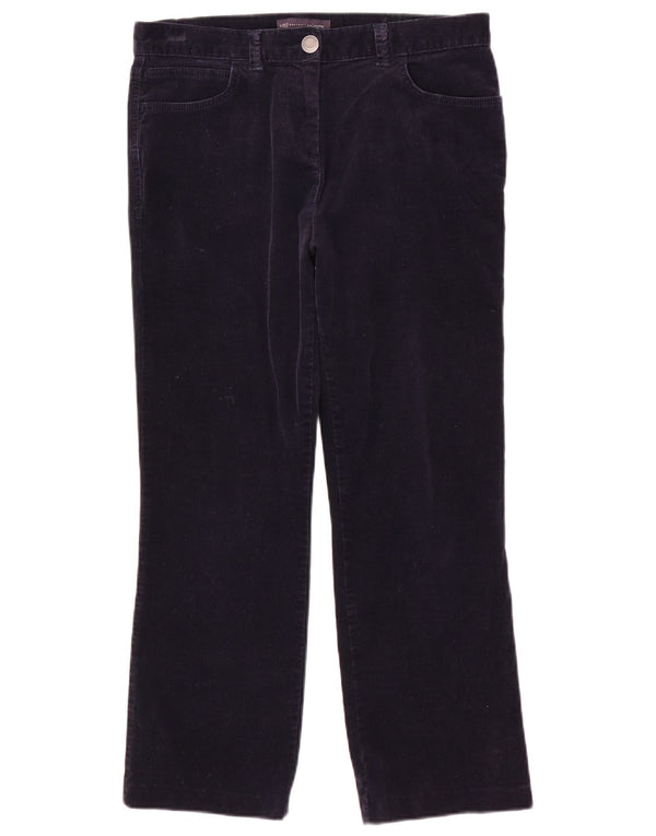 Marks & Spencer Womens Bootcut Cropped Trousers UK 12 Medium W32 L25 Navy B