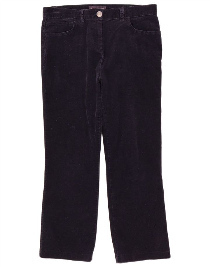 Marks & Spencer Womens Bootcut Cropped Trousers UK 12 Medium W32 L25 Navy B