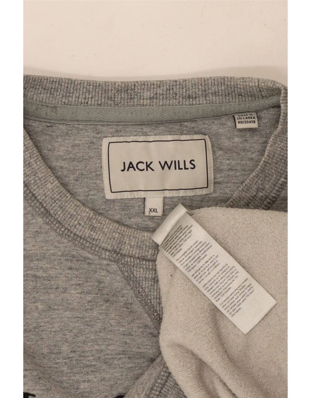 JACK & JONES Mens Graphic Sweatshirt Jumper 2XL Grey Flecked Cotton