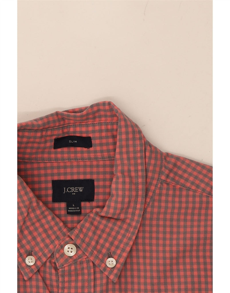 J. CREW Mens Slim Fit Shirt Large Red Gingham Cotton Vintage J. Crew and Second-Hand J. Crew from Messina Hembry 