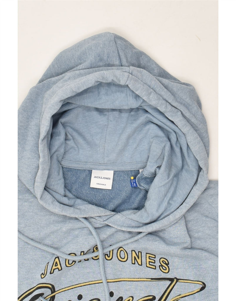 JACK & JONES Mens Originals Graphic Hoodie Jumper 2XL Blue | Vintage Jack & Jones | Thrift | Second-Hand Jack & Jones | Used Clothing | Messina Hembry 