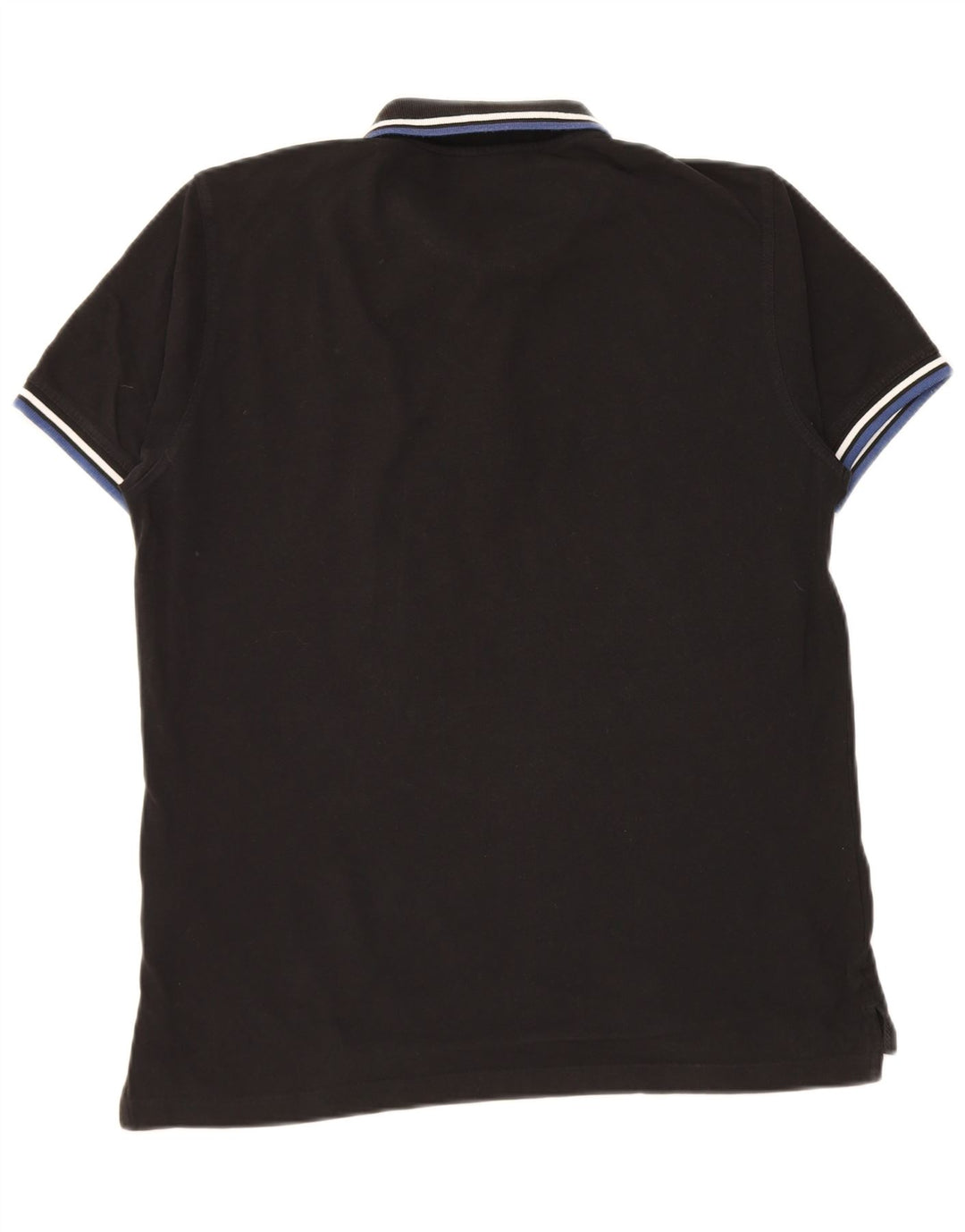 Pierre Cardin Mens Regular Fit Polo Shirt Medium Black Striped Cotton
