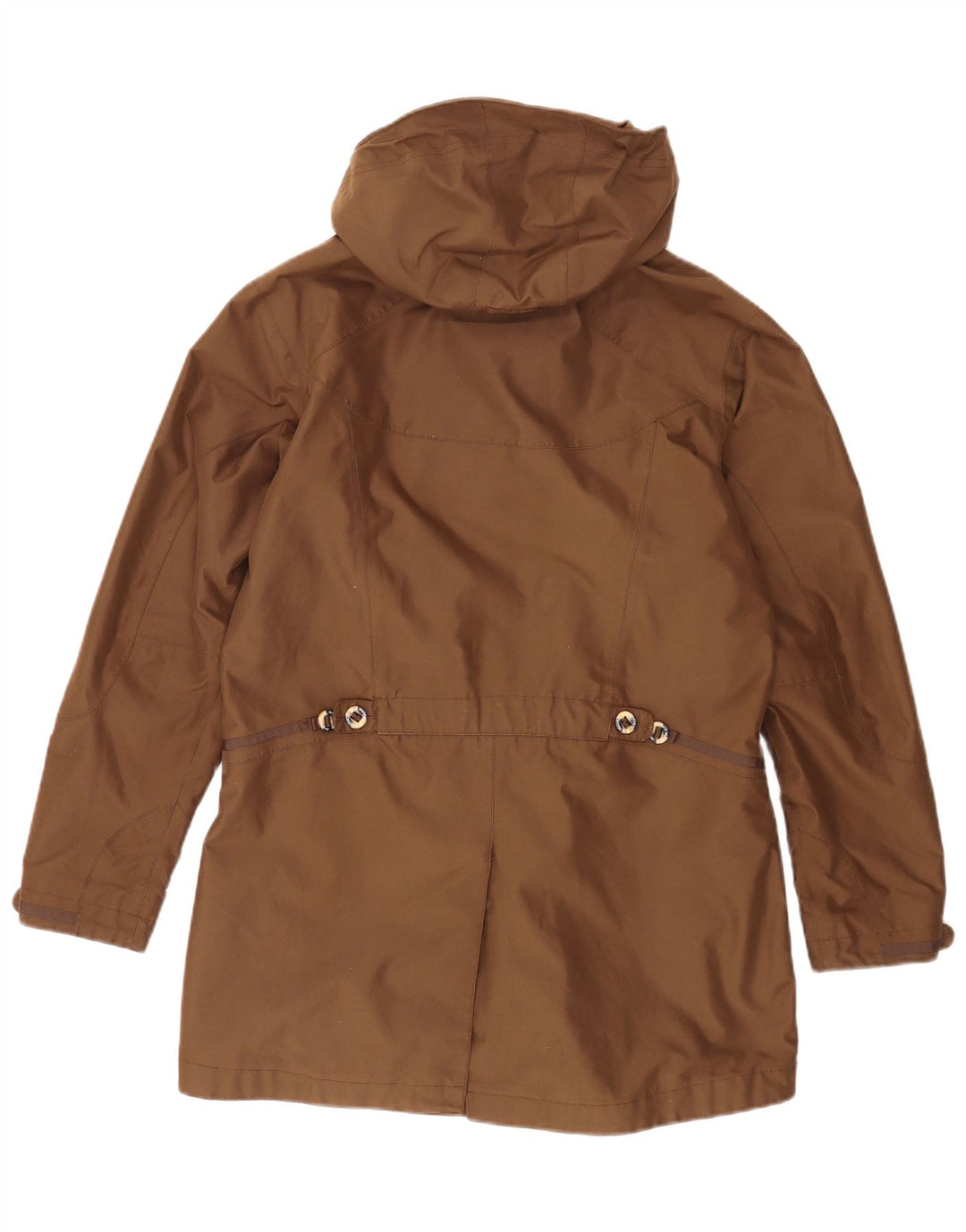 Jack Wolfskin Womens Hooded Windbreaker Jacket UK 16 Large Brown Polyester