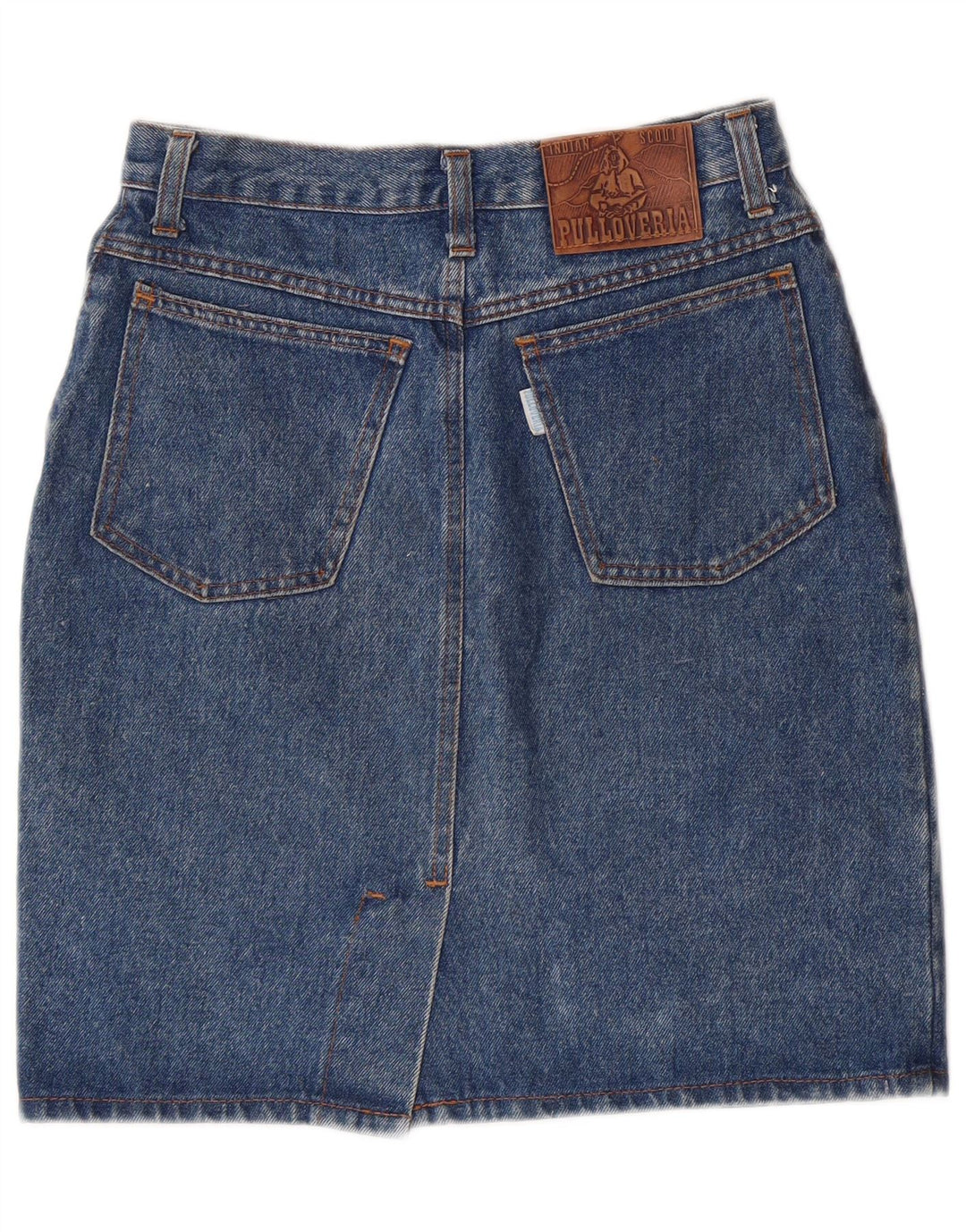 PULLOVERIA Womens Denim Skirt IT 44 Medium W28 Blue Cotton