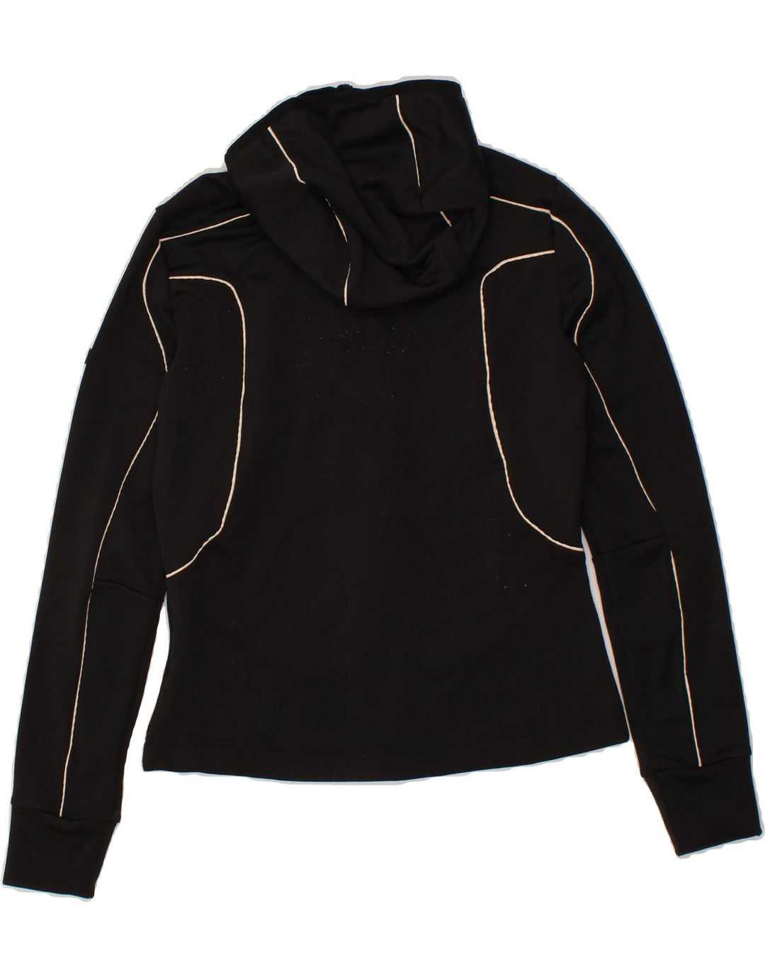 FILA Womens Zip Hoodie Sweater UK 14 Medium Black Polyester Vintage Fila and Second-Hand Fila from Messina Hembry 