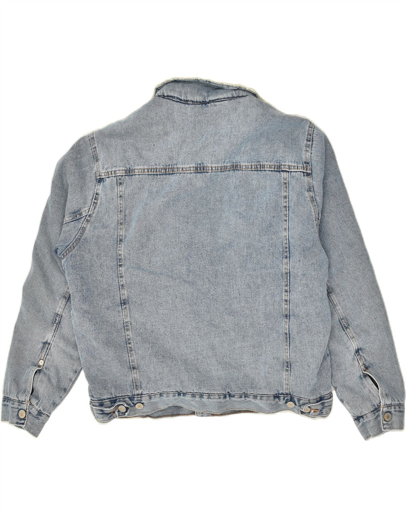 PULL & BEAR Mens Denim Sherpa Jacket UK 38 Medium Blue Cotton | Vintage Pull & Bear | Thrift | Second-Hand Pull & Bear | Used Clothing | Messina Hembry 
