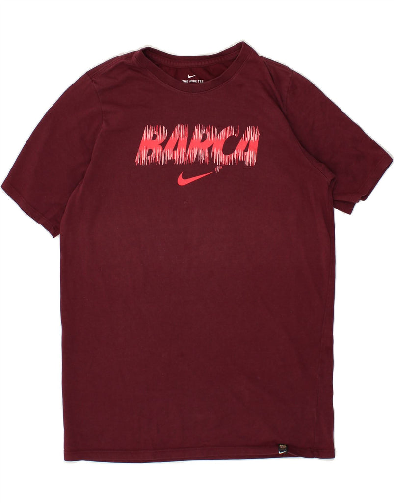 NIKE Boys Dri Fit Graphic T-Shirt Top 13-14 Years XL  Maroon Cotton | Vintage Nike | Thrift | Second-Hand Nike | Used Clothing | Messina Hembry 