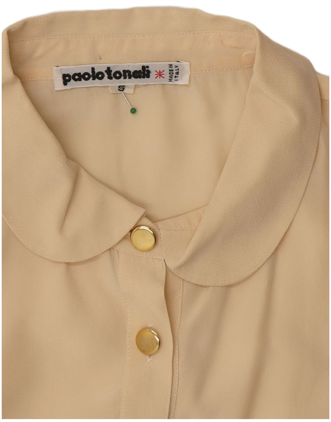 Paolo Tonali Womens Oversized Blouse Top UK 10 Small Beige