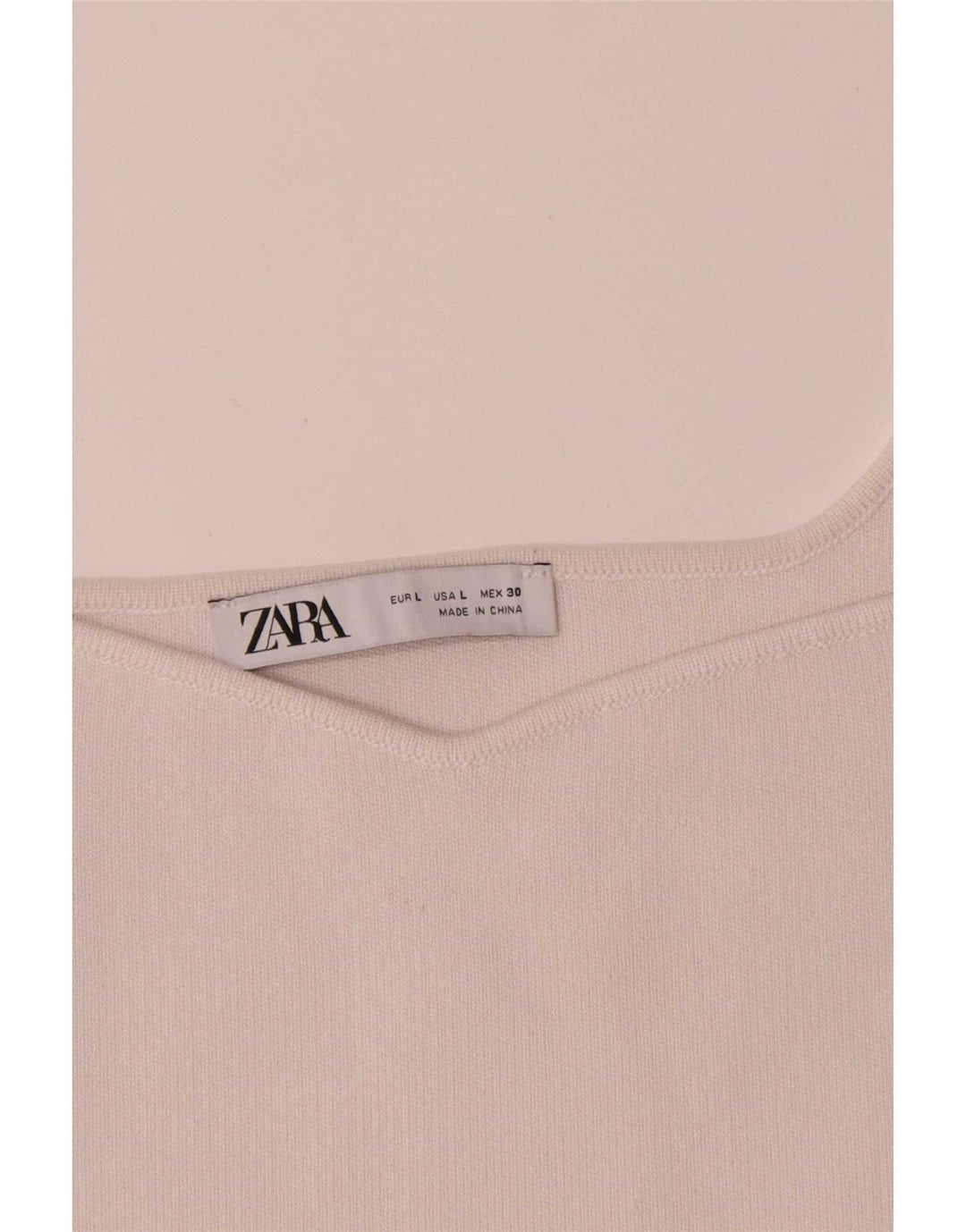 Zara Womens Crop Cami Top UK 14 Large White Polyester