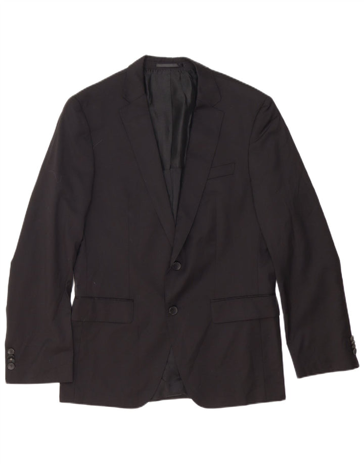 HUGO BOSS Mens 2 Button Blazer Jacket UK 38 Medium Black