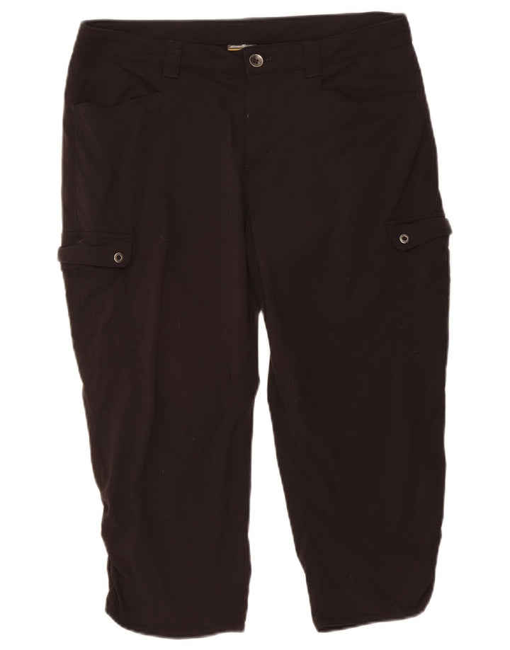 EDDIE BAUER Womens Cargo Capri Trousers US 12 Large W34 L20 Black Nylon