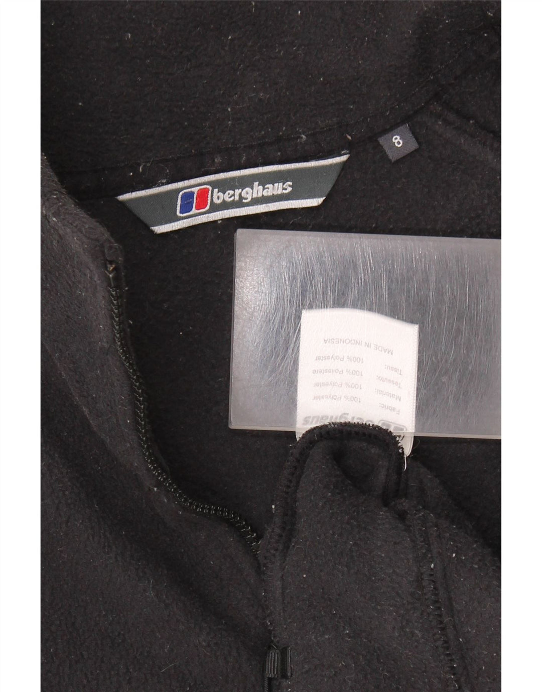 BERGHAUS Womens Oversized Fleece Jacket UK 8 Small  Black Polyester