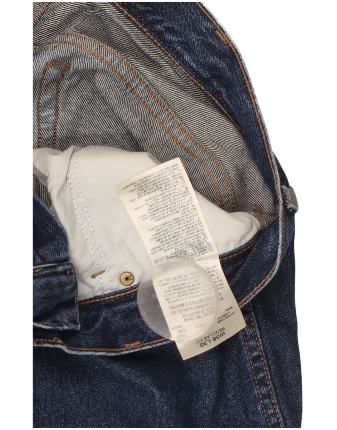 WRANGLER Mens Regular Fit Straight Jeans W36 L30 Blue Cotton