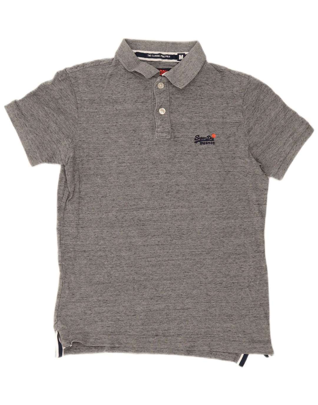 Superdry Mens Polo Shirt Medium Grey Flecked