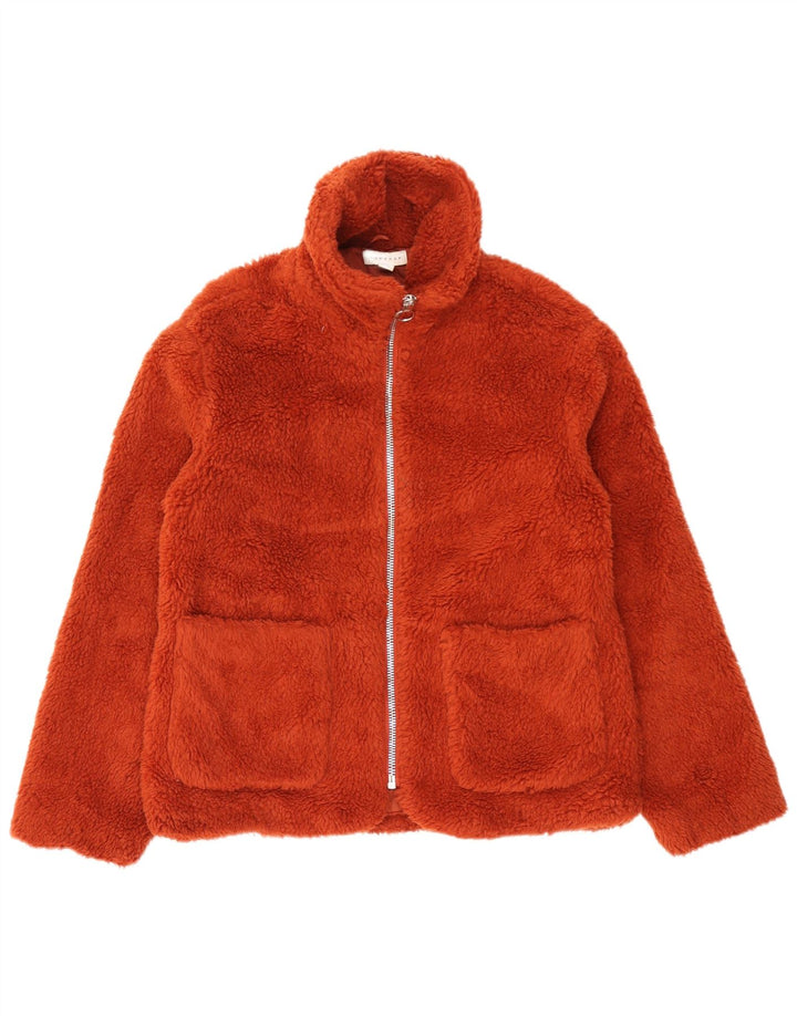 Topshop Womens Teddy Bear Oversized Windbreaker Jacket UK 10 Small Orange