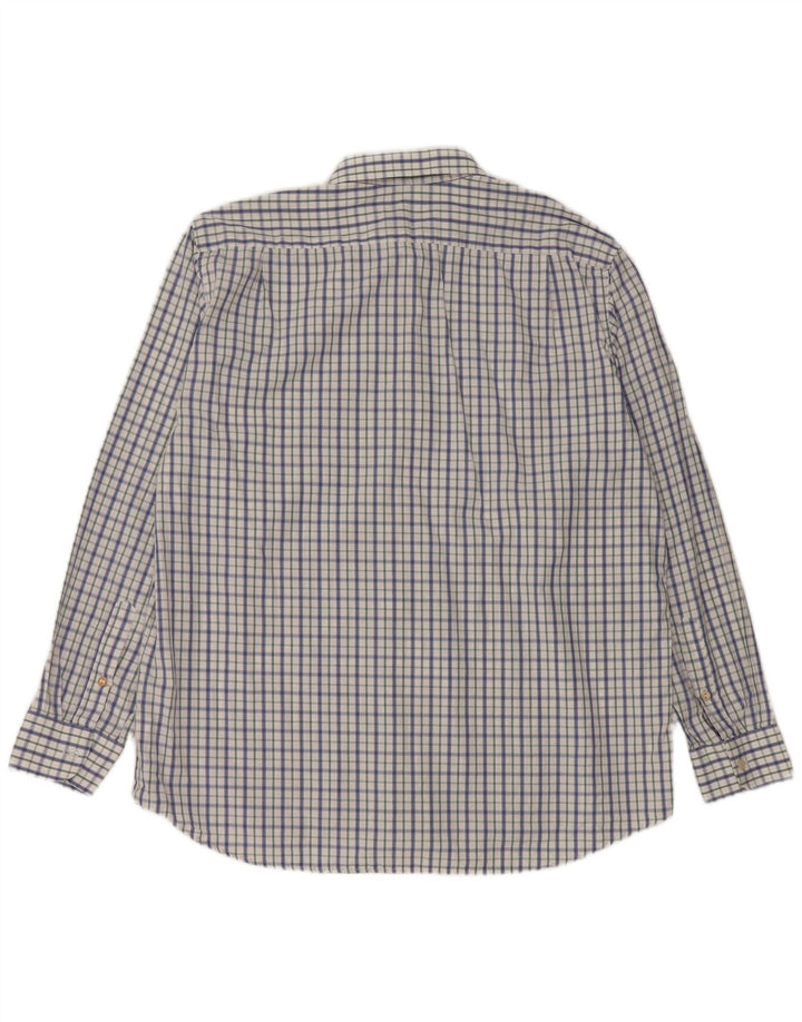 Gloriette Mens Shirt Size 43 Large White Check Cotton