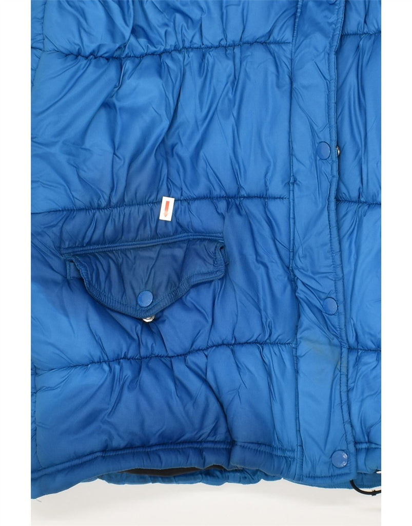 ADIDAS Womens Hooded Padded Jacket EU 42 Large Blue Polyester | Vintage Adidas | Thrift | Second-Hand Adidas | Used Clothing | Messina Hembry 