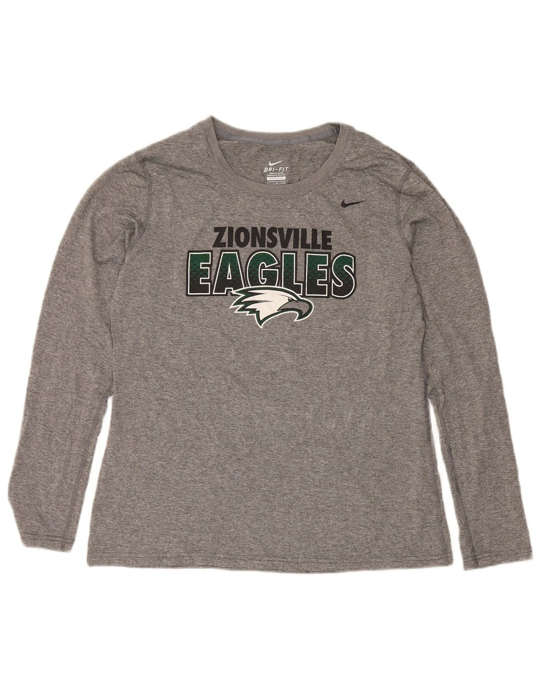 Nike Mens Zionsville Eagles Graphic Top Long Sleeve Medium Grey Flecked