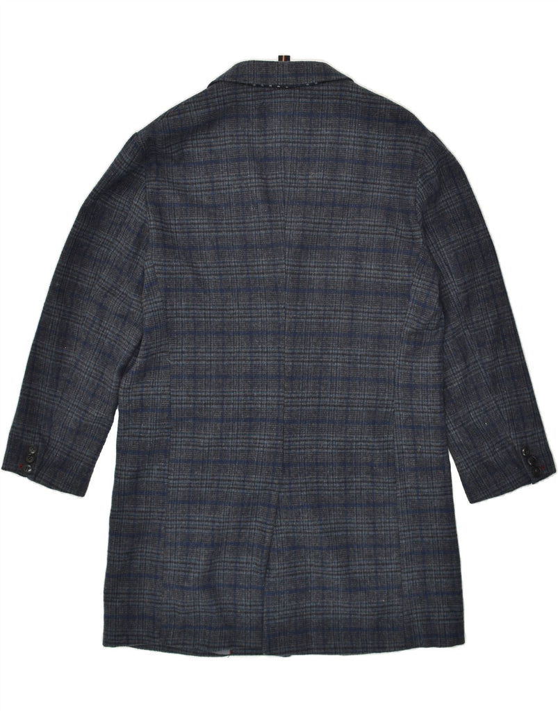 VINTAGE Mens Overcoat IT 54 2XL Blue Check | Vintage Vintage | Thrift | Second-Hand Vintage | Used Clothing | Messina Hembry 