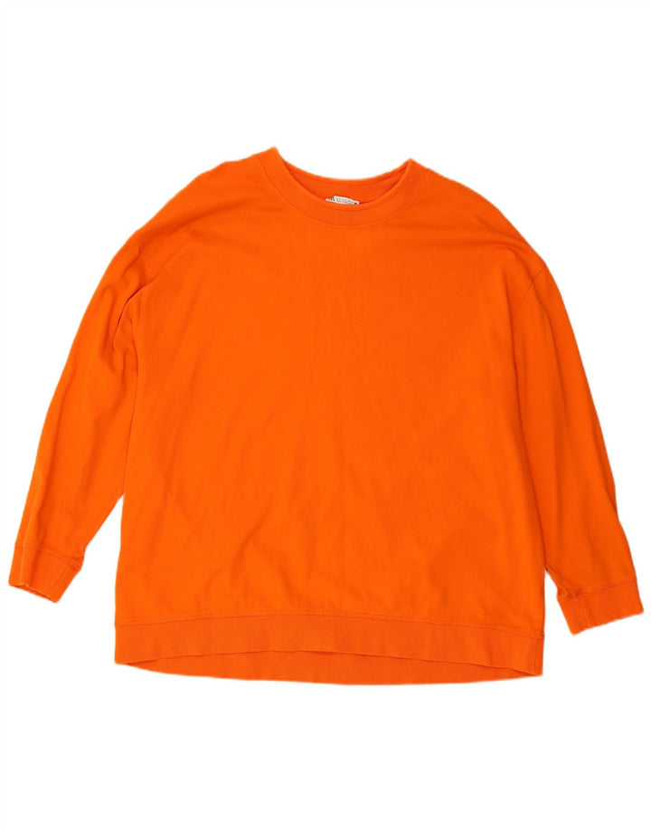 ZARA Womens Sweatshirt Jumper UK 16 Large Orange Cotton