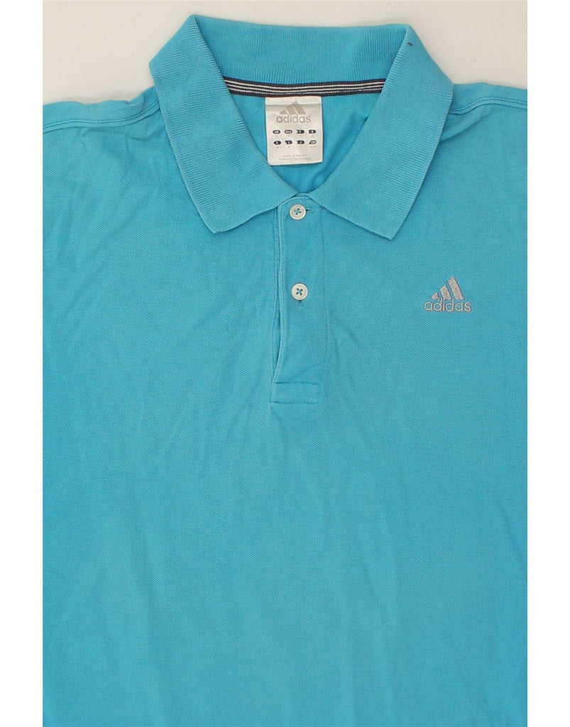 ADIDAS Mens Polo Shirt Medium Blue Cotton | Vintage Adidas | Thrift | Second-Hand Adidas | Used Clothing | Messina Hembry 