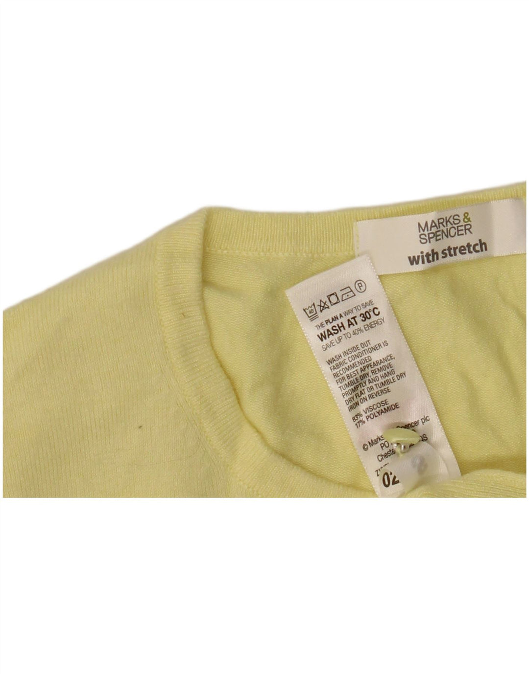Marks & Spencer Womens Cardigan Sweater UK 12 Medium Yellow Viscose