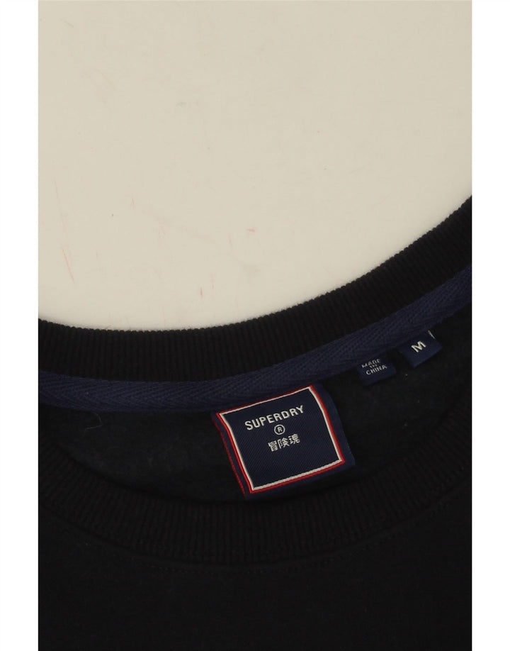 Superdry Mens Graphic Sweatshirt Jumper Medium Navy Blue Cotton