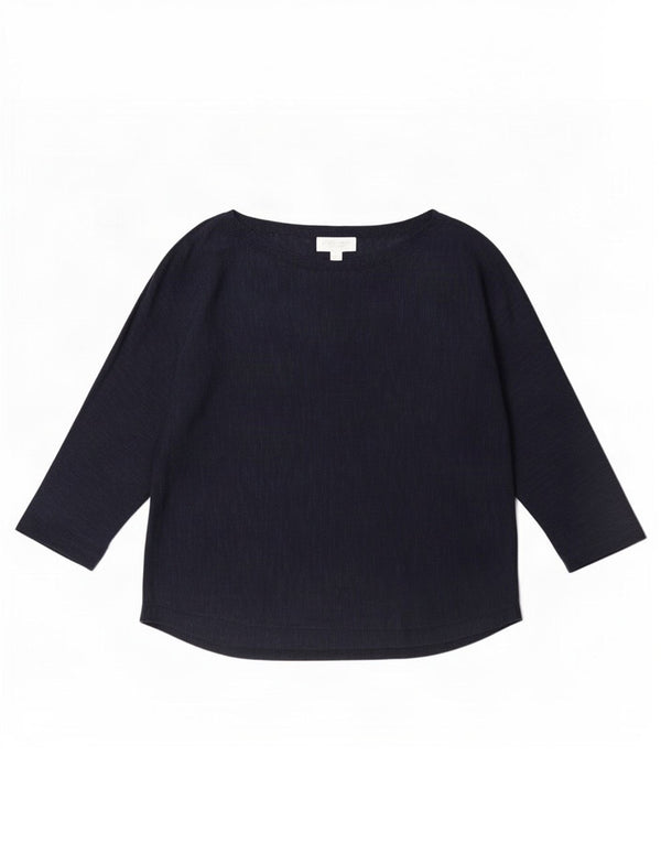 The White Company Womens Label Top 3/4 Sleeve UK 10 Small Navy Blue