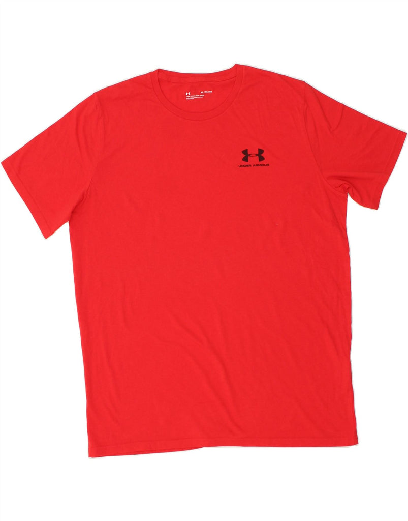 UNDER ARMOUR Mens loose T-Shirt Top XL Red Cotton | Vintage Under Armour | Thrift | Second-Hand Under Armour | Used Clothing | Messina Hembry 