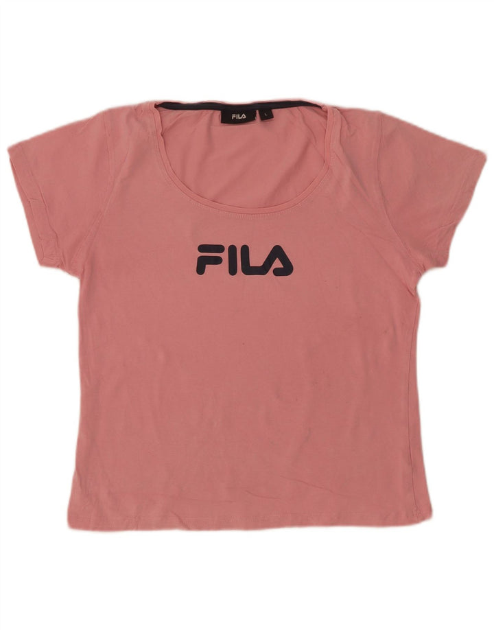 Fila Womens Graphic T-Shirt Top UK 14 Large Pink