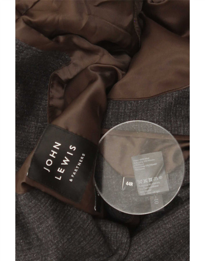 John Lewis Mens 2 Button Blazer Jacket UK 44 2XL Grey Wool