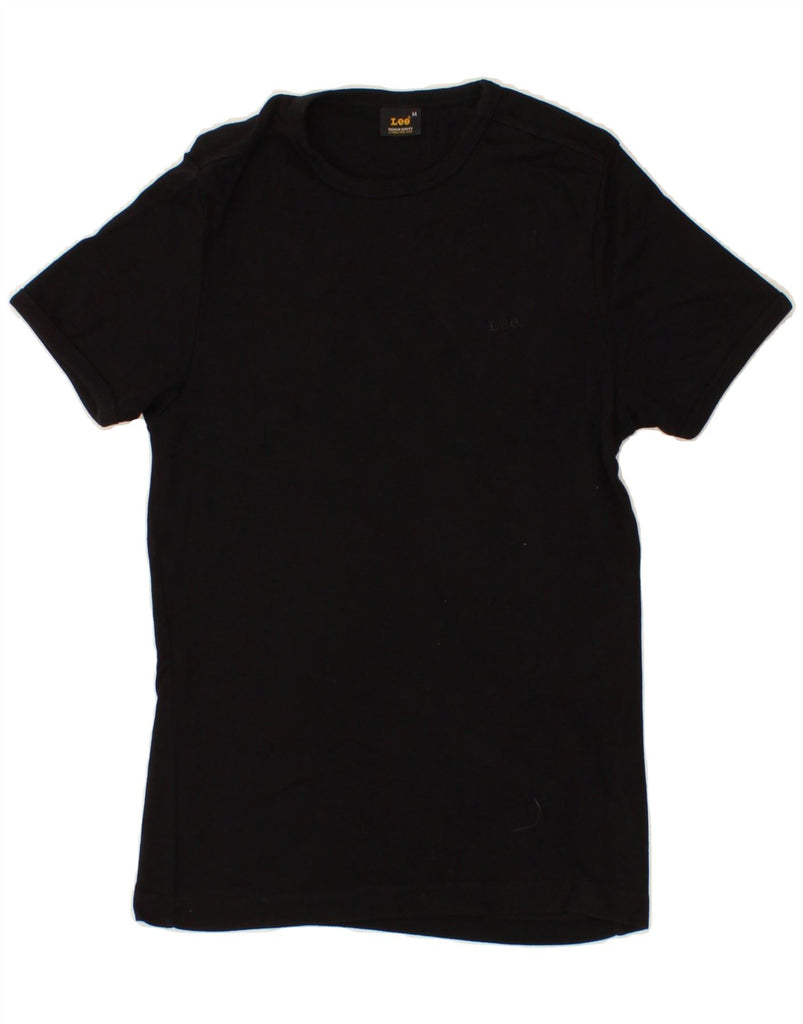 LEE Mens Skinny T-Shirt Top Medium Black Cotton | Vintage Lee | Thrift | Second-Hand Lee | Used Clothing | Messina Hembry 