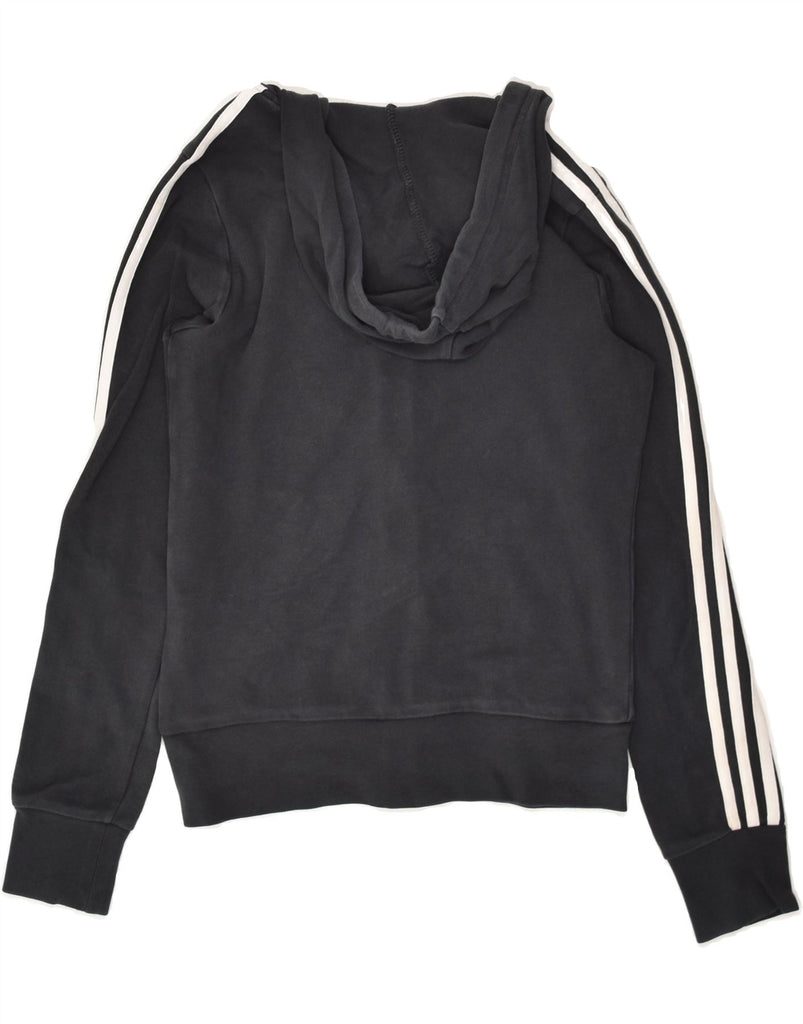 ADIDAS Womens Zip Hoodie Sweater UK 10 Small  Black Cotton | Vintage Adidas | Thrift | Second-Hand Adidas | Used Clothing | Messina Hembry 