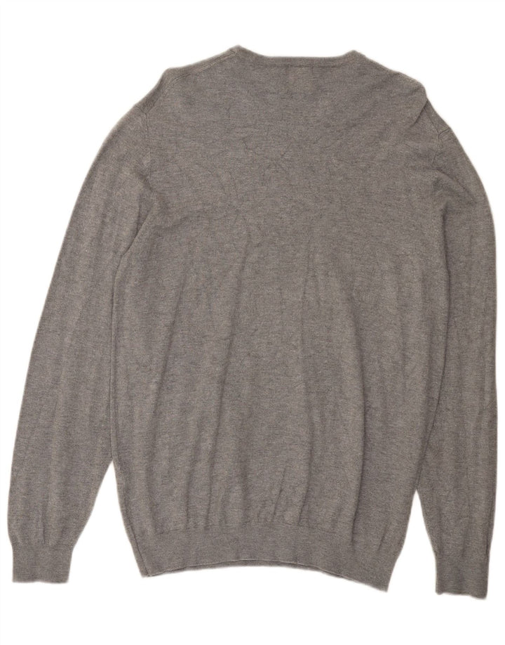 Zara Mens Crew Neck Jumper Sweater Medium Grey Viscose