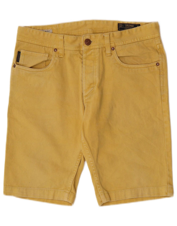 Jack & Jones Mens Regular Fit Denim Shorts Medium W32 Yellow Cotton