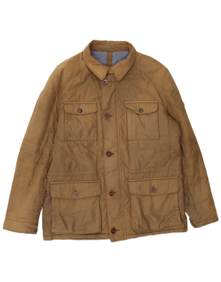 Massimo Dutti Mens Utility Jacket UK 40 Large Brown Nylon