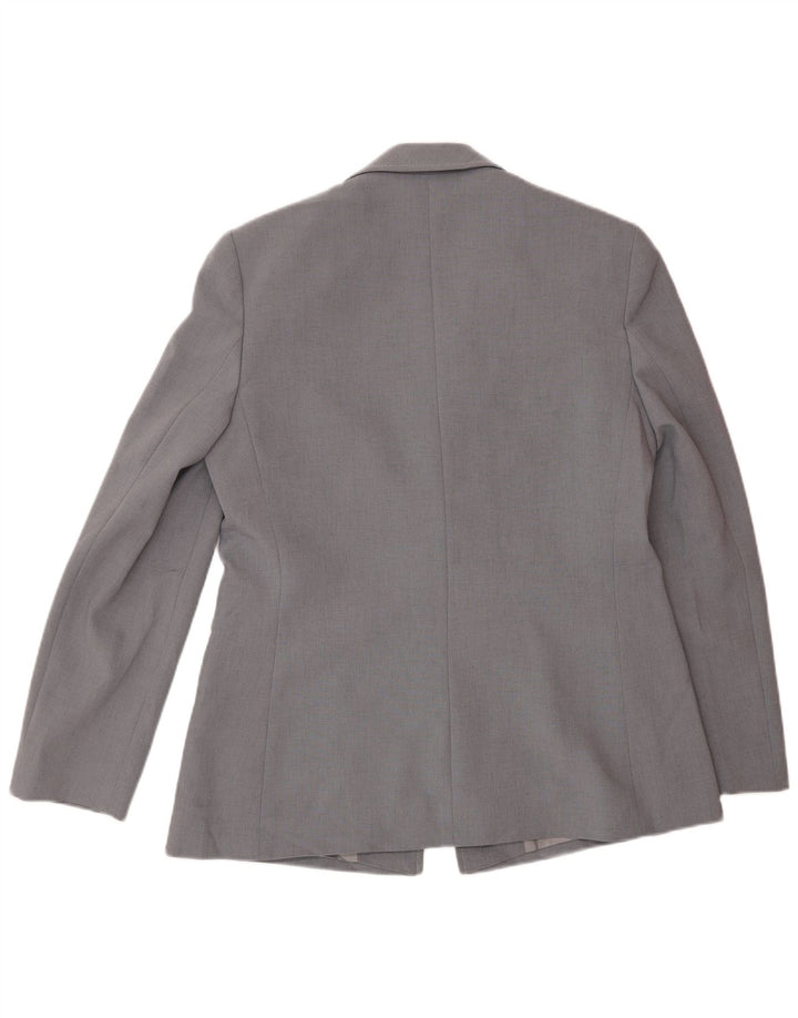 Marks & Spencer Womens 1 Button Blazer Jacket UK 12 Medium Grey Polyester