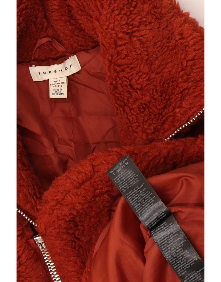 Topshop Womens Teddy Bear Oversized Windbreaker Jacket UK 10 Small Orange