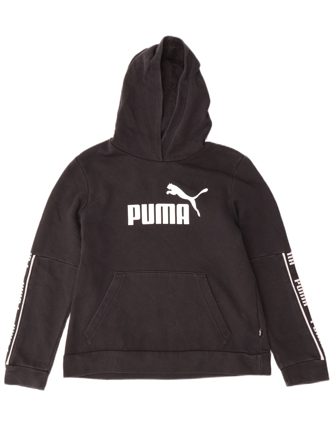 PUMA Womens Graphic Hoodie Jumper UK 18 XL Black Cotton