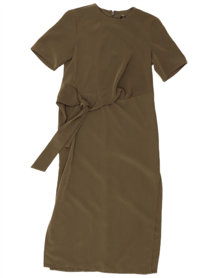 Topshop Womens Maxi Dress UK 8 Small Green Polyester