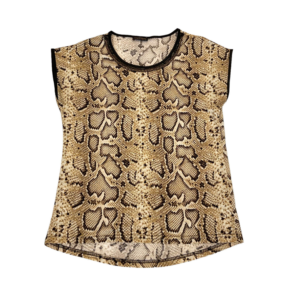 Roberto Cavalli Women's Snake Skin Print Tshirt | Vintage High End Designer Top | Vintage Messina Hembry | Thrift | Second-Hand Messina Hembry | Used Clothing | Messina Hembry 
