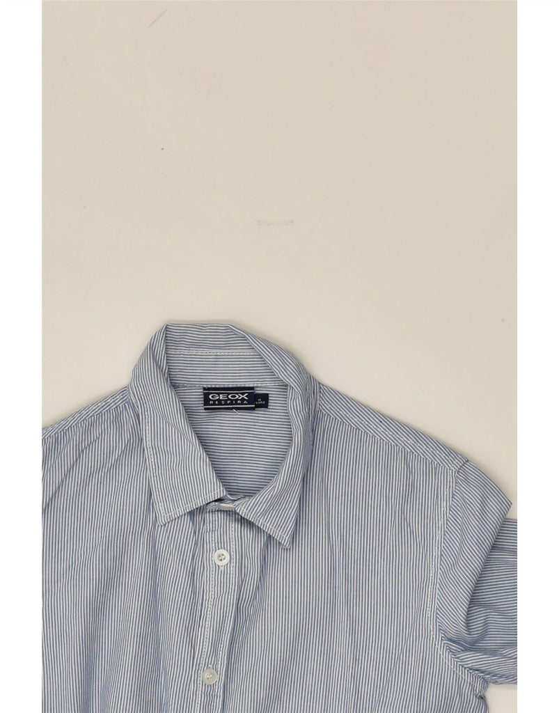 GEOX Boys Shirt 9-10 Years Blue Pinstripe | Vintage Geox | Thrift | Second-Hand Geox | Used Clothing | Messina Hembry 