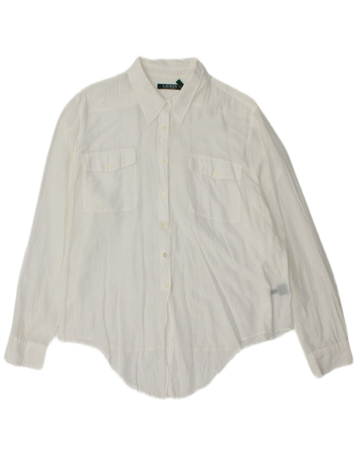 Ralph Lauren Womens Shirt Blouse UK 20 2XL White Cotton