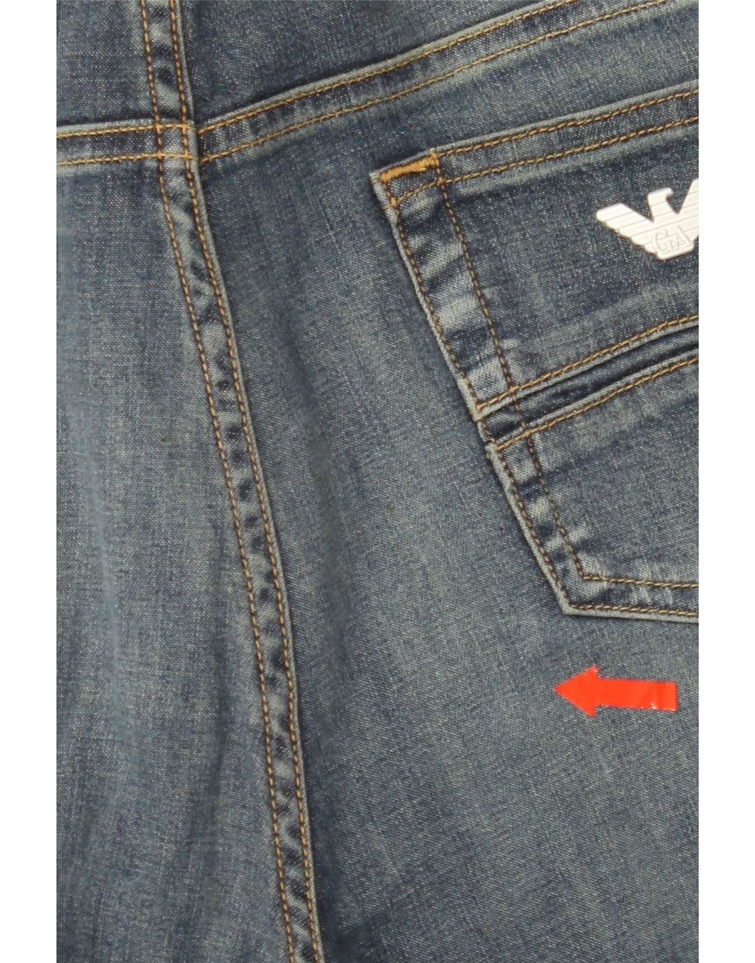 ARMANI Womens Skinny Jeans W29 L34 Blue Cotton Vintage Armani and Second-Hand Armani from Messina Hembry 