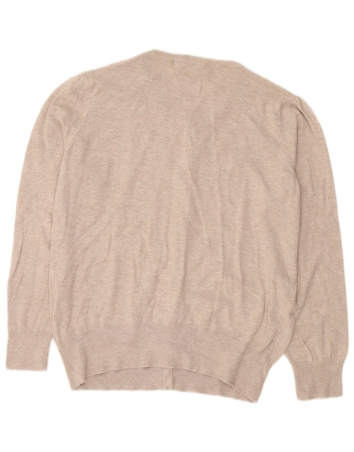 Marks & Spencer Womens Cardigan Sweater UK 16 Large  Beige Viscose