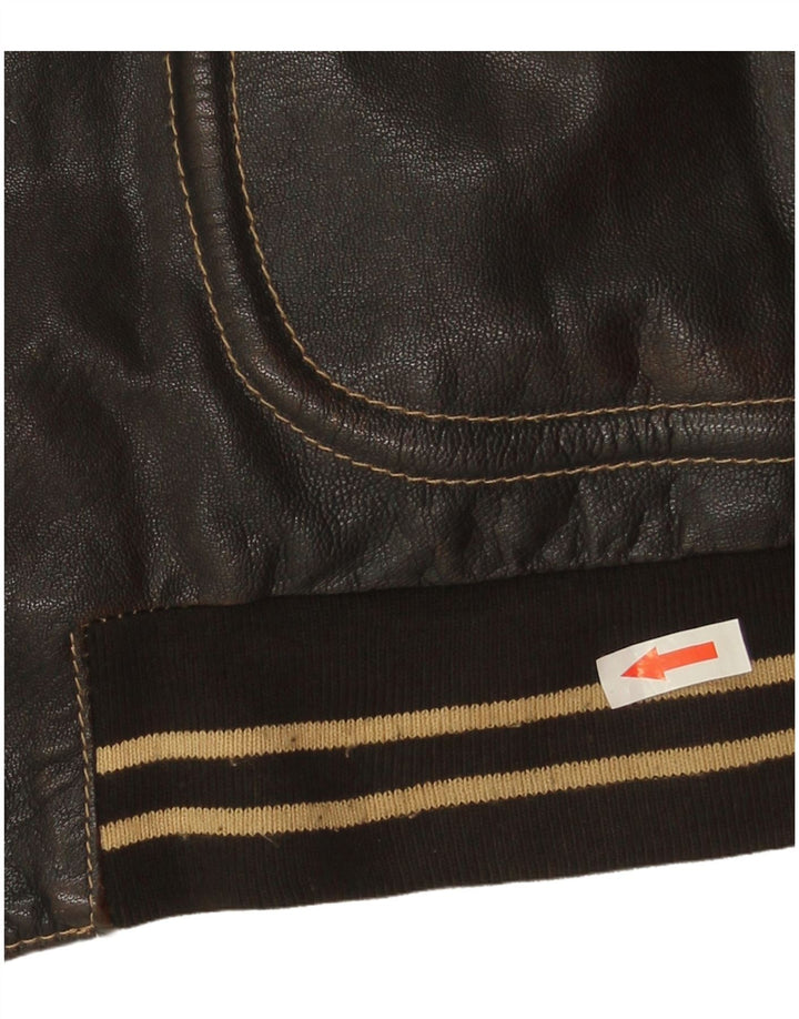 Vintage Mens Leather Jacket IT 52 XL Brown Leather